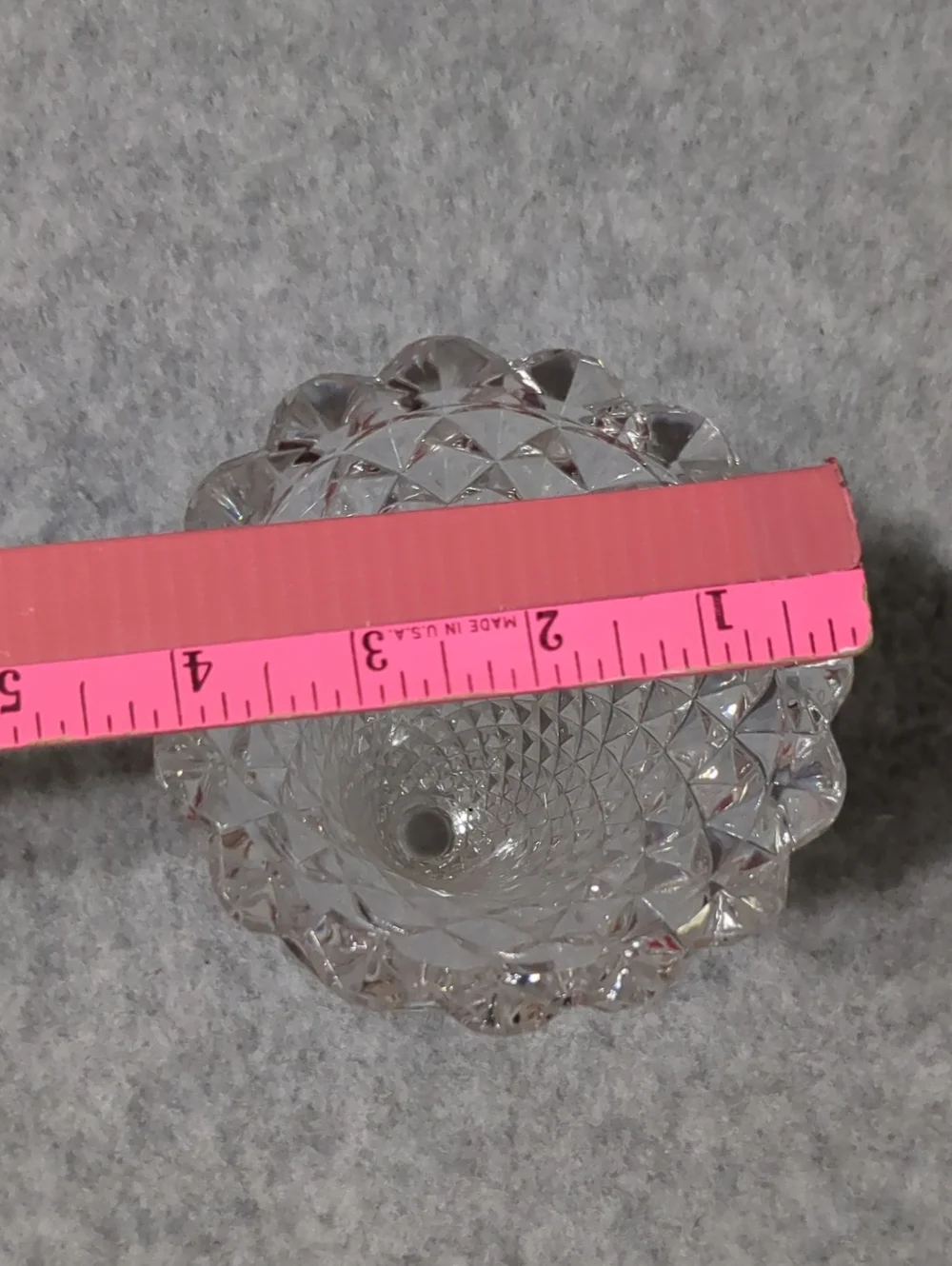 VINTAGE Princess House CRYSTAL VASE WAFFLE PATTERN ART GLASS TEXTURED
